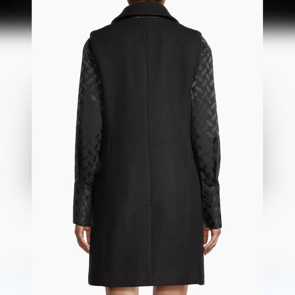 Sam Edelman Double-Breasted Longline Vest Coat Black Size 16 - Picture 3 of 16